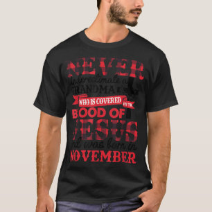 Nooit een grootmoeder november geboortedag ondersc t-shirt