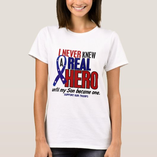 Nooit een Hero 2 Zoon gekend (steun onze troepen) T-shirt (Voorkant)