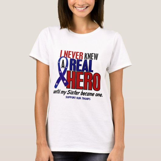 Nooit een hero 2 zuster gekend (steun onze troepen t-shirt (Voorkant)