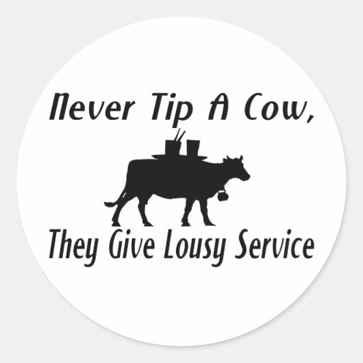Nooit een Koe tippen Ronde Sticker (Voorkant)