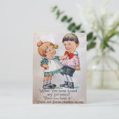 Nooit een meisje gekust? briefkaart (Staand voorkant)