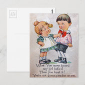 Nooit een meisje gekust? briefkaart (Voorkant / Achterkant)