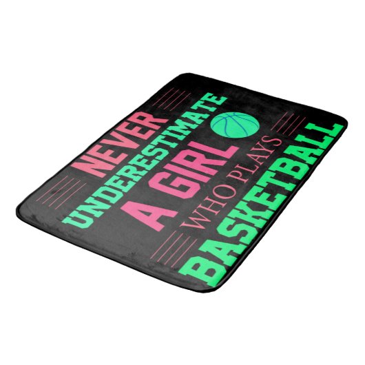 Nooit een meisje onderschatten dat Basketball spee Badmat (Gekanteld)