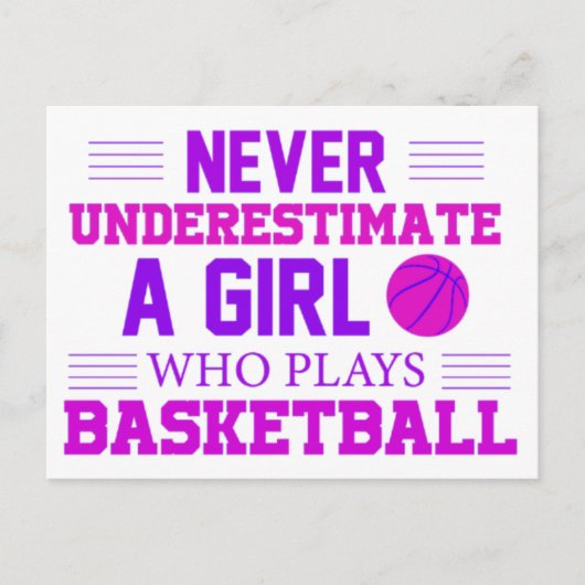 Nooit een meisje onderschatten dat Basketball spee Briefkaart (Voorkant)