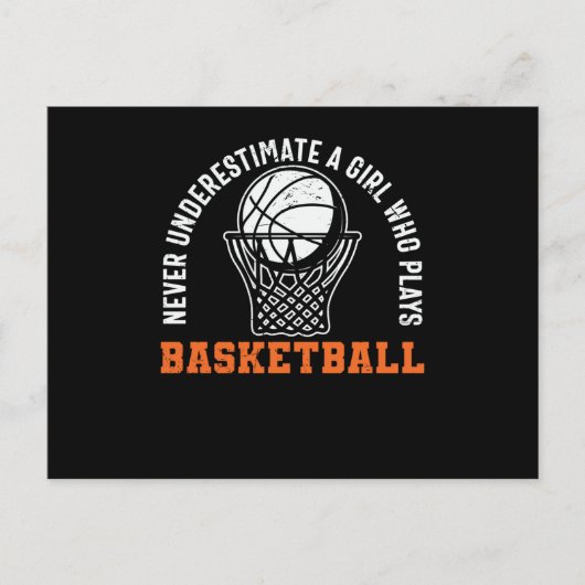 Nooit een meisje onderschatten dat Basketball spee Briefkaart (Voorkant)