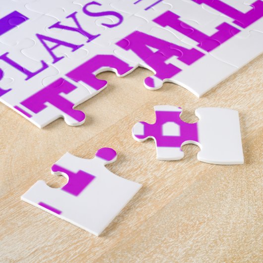 Nooit een meisje onderschatten dat Basketball spee Legpuzzel (Zijkant)