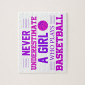 Nooit een meisje onderschatten dat Basketball spee Legpuzzel (Verticaal)