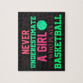 Nooit een meisje onderschatten dat Basketball spee Legpuzzel (Verticaal)