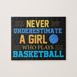 Nooit een meisje onderschatten dat Basketball spee Legpuzzel