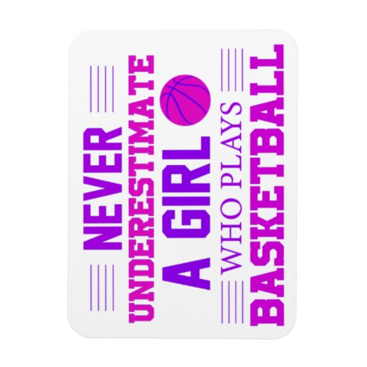 Nooit een meisje onderschatten dat Basketball spee Magneet (Verticaal)