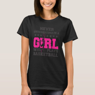 Nooit een meisje onderschatten dat Basketball spee T-shirt