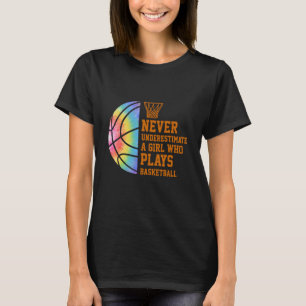 Nooit een meisje onderschatten dat Basketball spee T-shirt