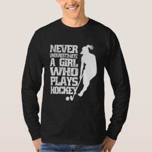 Nooit een meisje onderschatten dat de hekkensnij s t-shirt