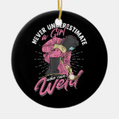 Nooit een meisje onderschatten dat een lassen kan  keramisch ornament (Voorkant)