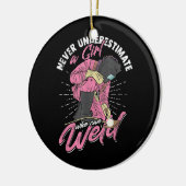 Nooit een meisje onderschatten dat een lassen kan  keramisch ornament (Links)