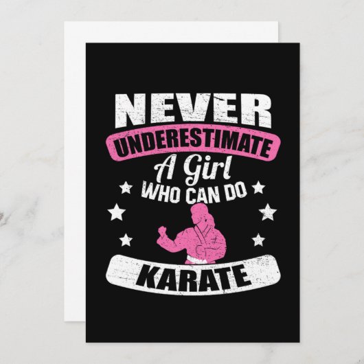 Nooit een meisje onderschatten dat Karate Gift kan Kaart (Voorkant / Achterkant)