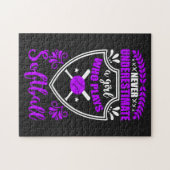 Nooit een meisje onderschatten dat Softball speelt Legpuzzel (Horizontaal)