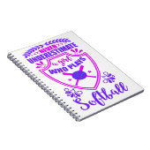 Nooit een meisje onderschatten dat Softball speelt Notitieboek (Rechterzijde)