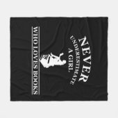 nooit een meisje onderschatten dat van boeken houd fleece deken (Voorkant (Horizontaal))