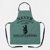 nooit een meisje onderschatten dat van boeken houd schort (Voorkant)