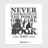 nooit een meisje onderschatten dat van boeken houd sticker (Vel)