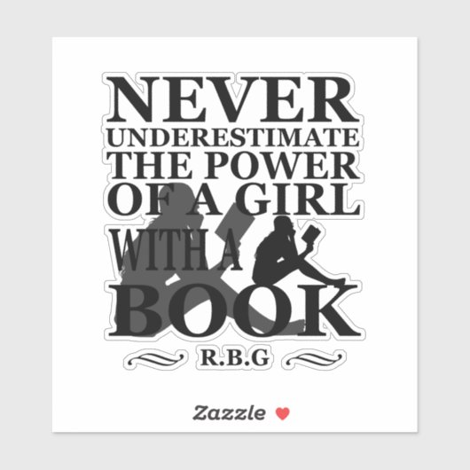 nooit een meisje onderschatten dat van boeken houd sticker (Vel)