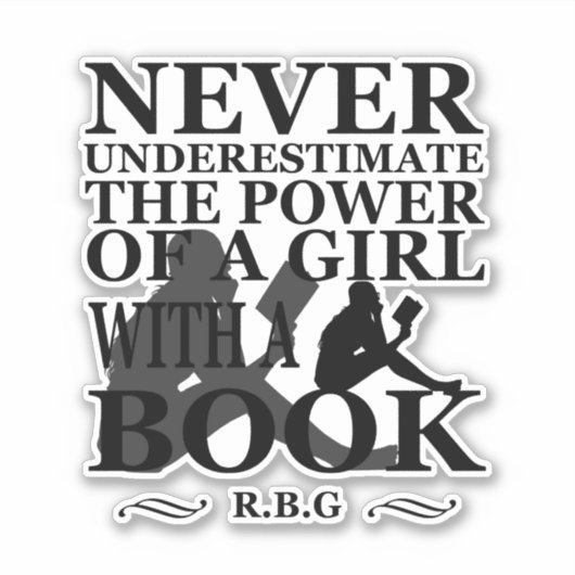 nooit een meisje onderschatten dat van boeken houd sticker (Voorkant)