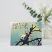 Nooit een mislukking altijd een les briefkaart (Staand voorkant)