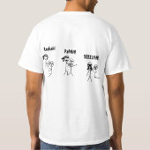 Nooit een Ninja uitdagen om te gooien, papier, sch T-shirt (Achterkant)