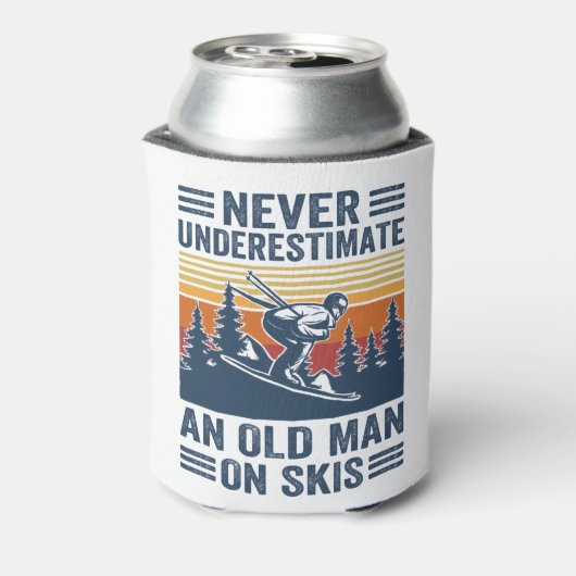 nooit een oud man onderschatten . blikjeskoeler (Blikje Achterkant)