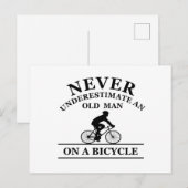 nooit een oud man op een fiets onderschatten feestdagenkaart (Voorkant / Achterkant)