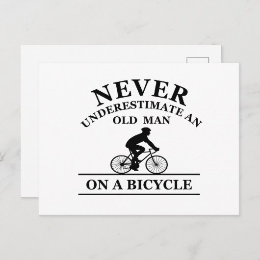 nooit een oud man op een fiets onderschatten feestdagenkaart (Voorkant / Achterkant)