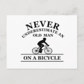 nooit een oud man op een fiets onderschatten feestdagenkaart (Voorkant)
