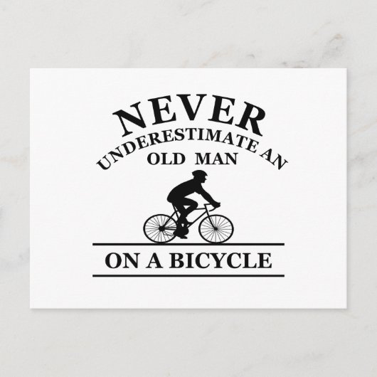nooit een oud man op een fiets onderschatten feestdagenkaart (Voorkant)