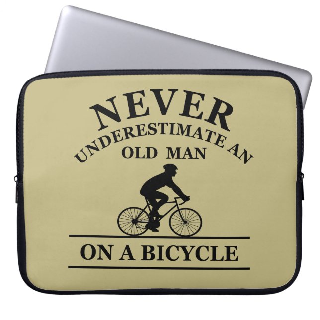 nooit een oud man op een fiets onderschatten laptop sleeve (Voorkant)