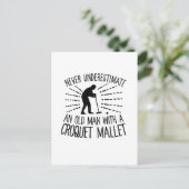 Nooit een oude Man Croquet Mallet onderschatten Briefkaart (Staand voorkant)