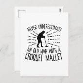 Nooit een oude Man Croquet Mallet onderschatten Briefkaart (Voorkant / Achterkant)