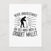 Nooit een oude Man Croquet Mallet onderschatten Briefkaart (Voorkant)