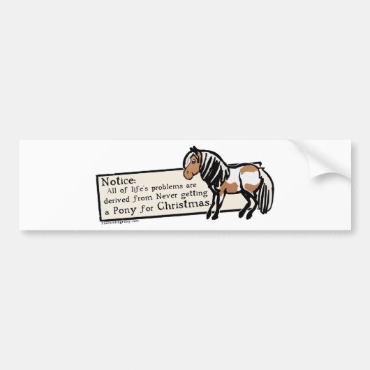 Nooit een Pony Bumpersticker (Voorkant)