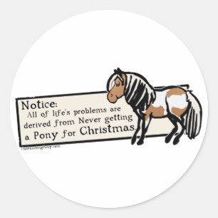 Nooit een Pony Ronde Sticker