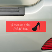 Nooit een schoen ontmoet bumpersticker (Op auto)