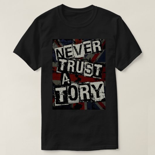 Nooit een verhaal vertrouwen t-shirt (Design voorkant)
