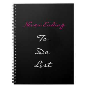 Nooit eindigen om een lijstnotebook te doen notitieboek