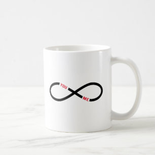 nooit eindigend liefde , oneindigheid teken je en  koffiemok