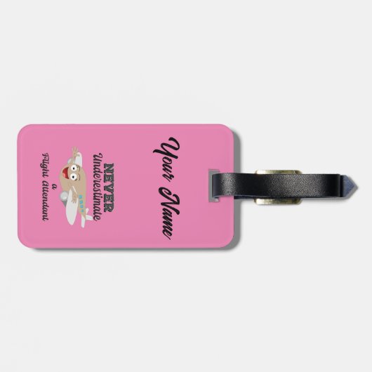 Nooit FA Happy Plane onderschatten - Lashes Bagagelabel (Achterkant horizontaal)