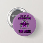Nooit... Fibro Warrior Ronde Button 5,7 Cm (Voorkant /achterkant)