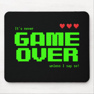 'Nooit GAME OVER' retro 80s computer geek's Muismat