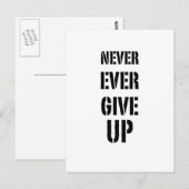 Nooit geef ooit op briefkaart (Voorkant / Achterkant)