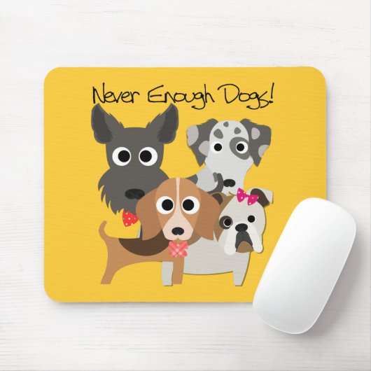 Nooit genoeg honden muismat (Met muis)