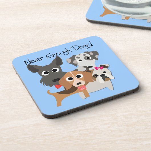 Nooit genoeg honden onderzetter (Linkerzijde)